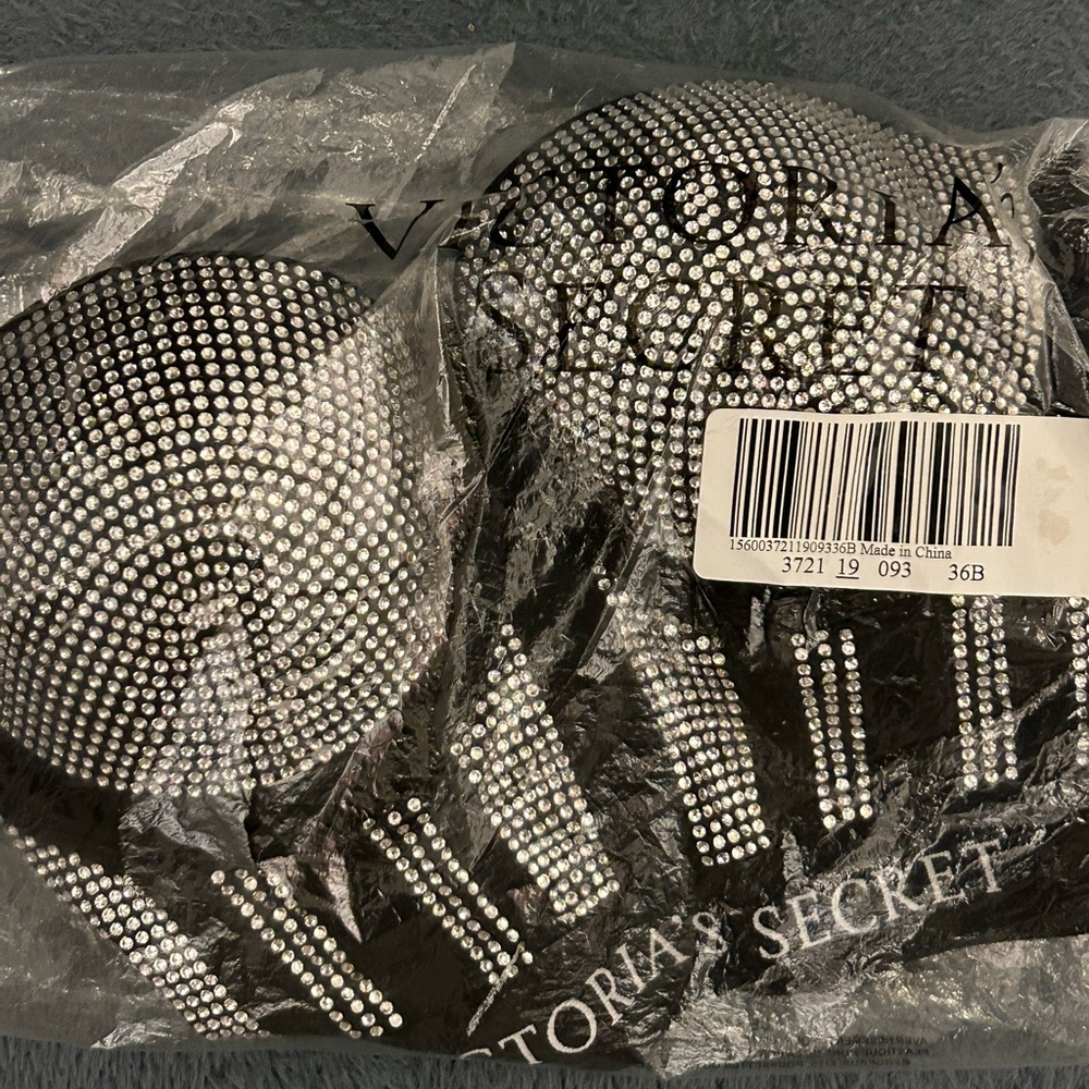 Balmain Silver Rhinestone Embellished Bra